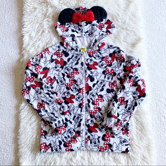 DISNEY Minnie Mouse Hoodie Red/Black Girls Size L (14) - Picture 10 of 11